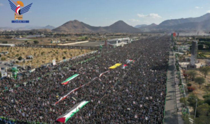 صنعاء تشهد مسيرة مليونية غير مسبوقة تحت شعار "دماء الأحرار.. على طريق الانتصار"