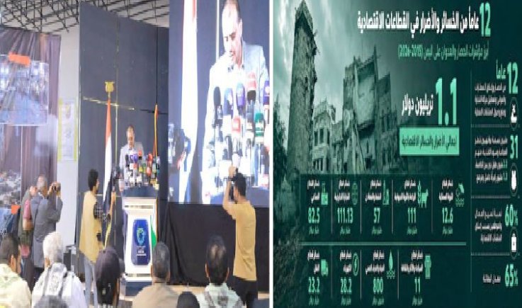 في مؤتمر صحفي لوزارة الاقتصاد: 4 قطاعات اقتصادية فقط، تجاوزت خسائرها 300 مليار دولار جراء الحصار السعودي