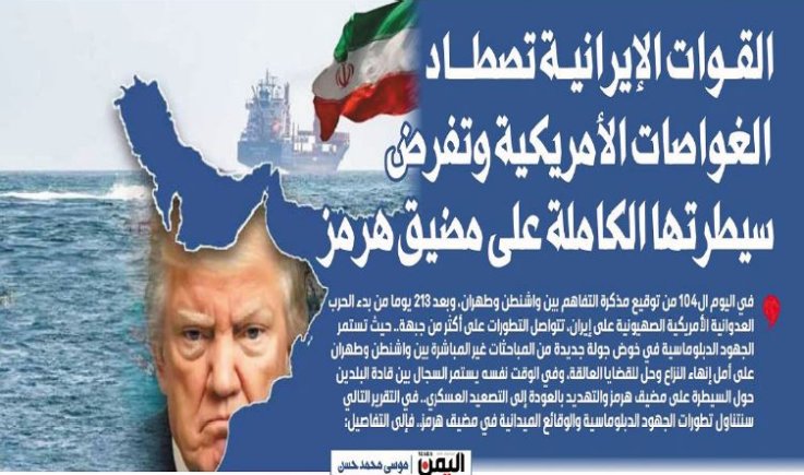 القوات الإيرانية تصطاد الغواصات الأمريكية وتفرض سيطرتها الكاملة على مضيق هرمز